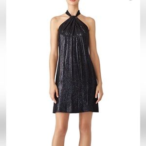 Carmen Marc Valvo Sequin Halter Cocktail Dress